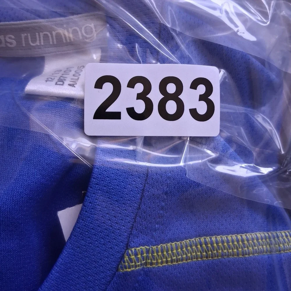 NOS Adidas 2014 Boston Marathon Long Sleeve Shirt Men's Medium Blue Climalite